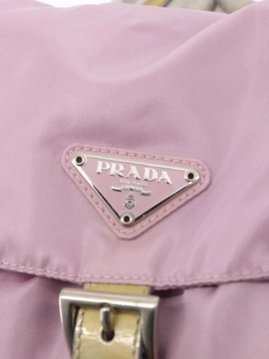 PRADA Backpack Nylon Pink Silver Auth 155946 main image 9